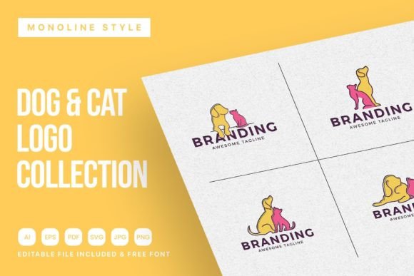 5 Creative Logo Design Dog and Cat Graphics for Blogs and Brands