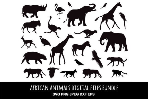African Animal Silhouette Graphics