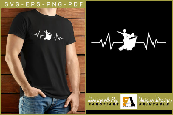 Ballroom Dance Heartbeat Vector Graphic for Crafts and Graphics