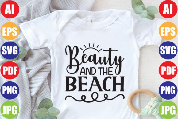 Beauty and the Beach: A Graphic Design Asset for T-Shirt Designs