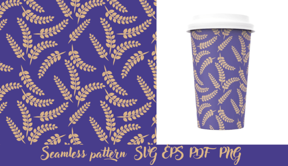Beige Branches on a Dark Aspic Blue Graphics