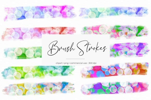 Bokeh Brush Strokes Clipart for Handmade Creations