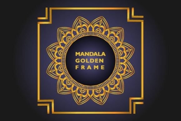 Golden Color Mandala Frame Background: A Versatile Graphic Asset