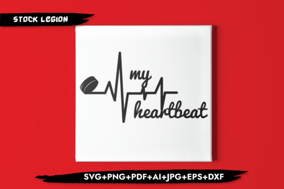 Hockey Heartbeat Graphics for Crafts