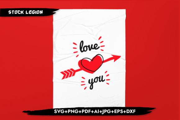 Love You-Arrow Graphics for Crafts and Web Design