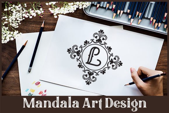 Mandala L Letter Design