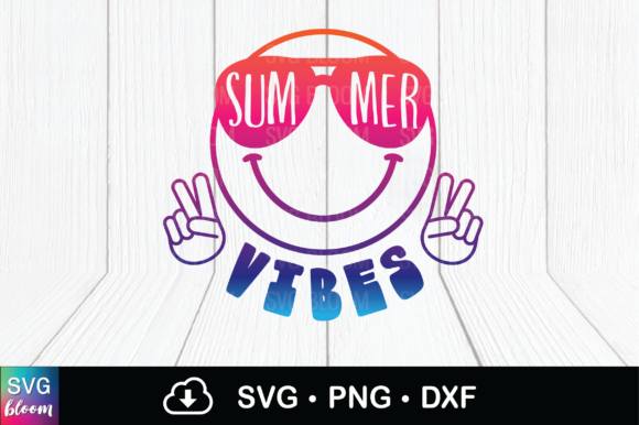 Summer Vibes Happy Smiley Face Sunglass - Graphic Templates for Creative Projects