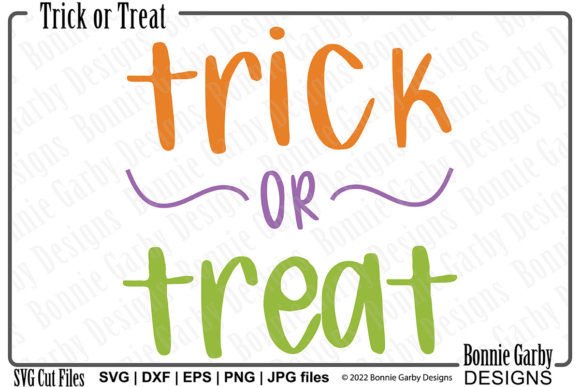Trick or Treat Halloween Sentiment SVG Graphics for T-Shirt Designs